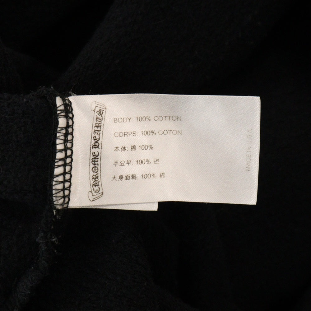 CHROME HEARTS(クロムハーツ) SWTSHRT PLVR 袖ロゴプリントプルオーバーパーカー ブラック/ブラウン