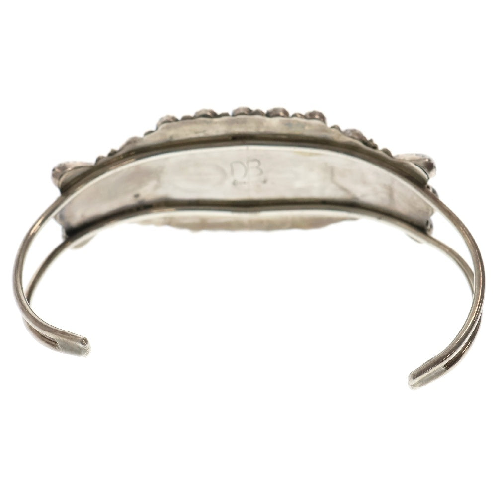 INDIAN JEWELRY(インディアンジュエリー) ナバホ族 ホワイトバッファロー ターコイズ付き バングル シルバー