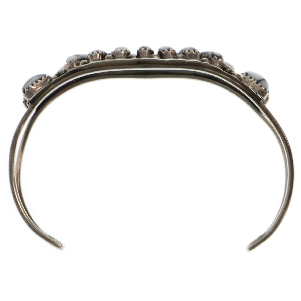 INDIAN JEWELRY(インディアンジュエリー) ナバホ族 ホワイトバッファロー ターコイズ付き バングル シルバー