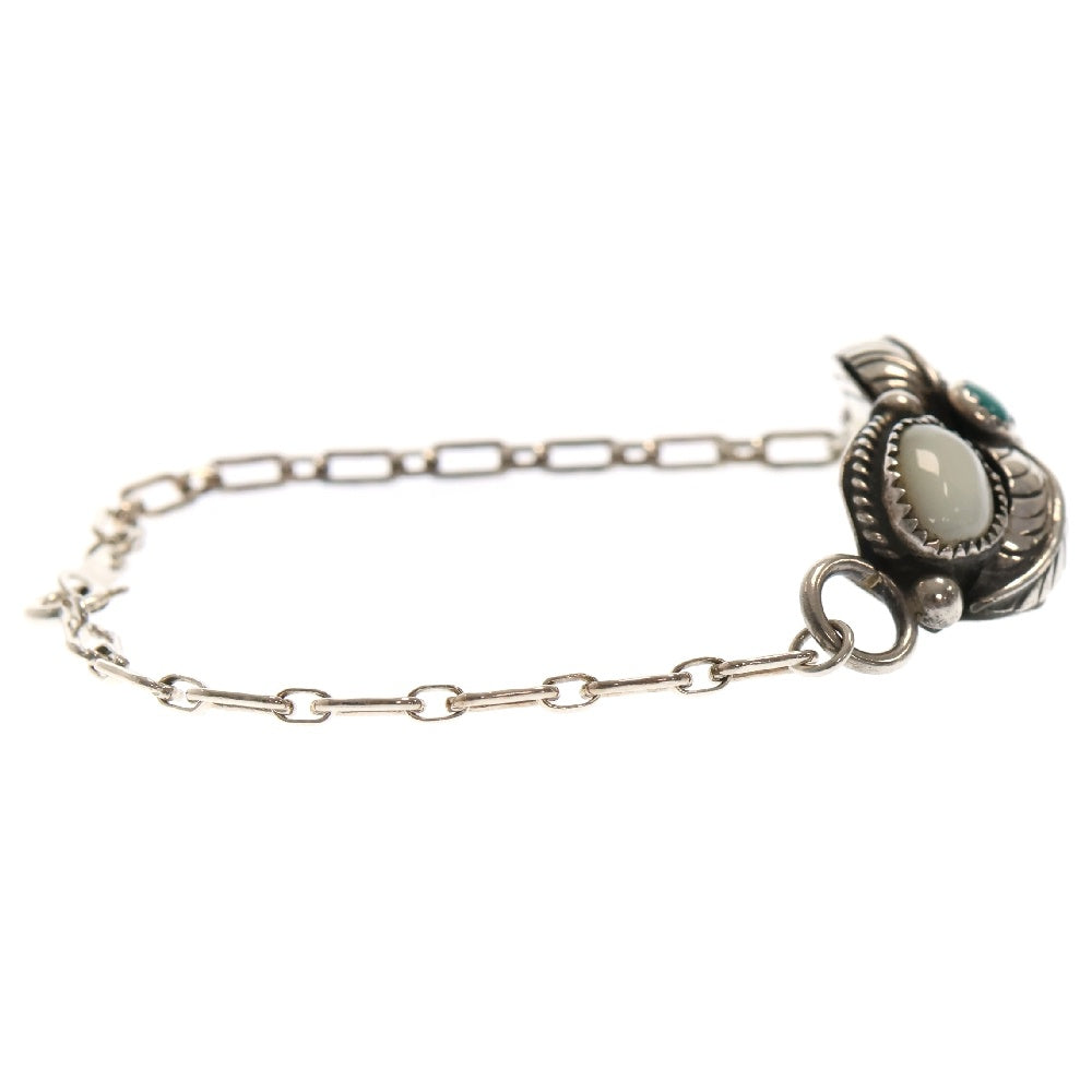 INDIAN JEWELRY(インディアンジュエリー) ナバホ族 シェル&ターコイズ付き ブレスレット シルバー