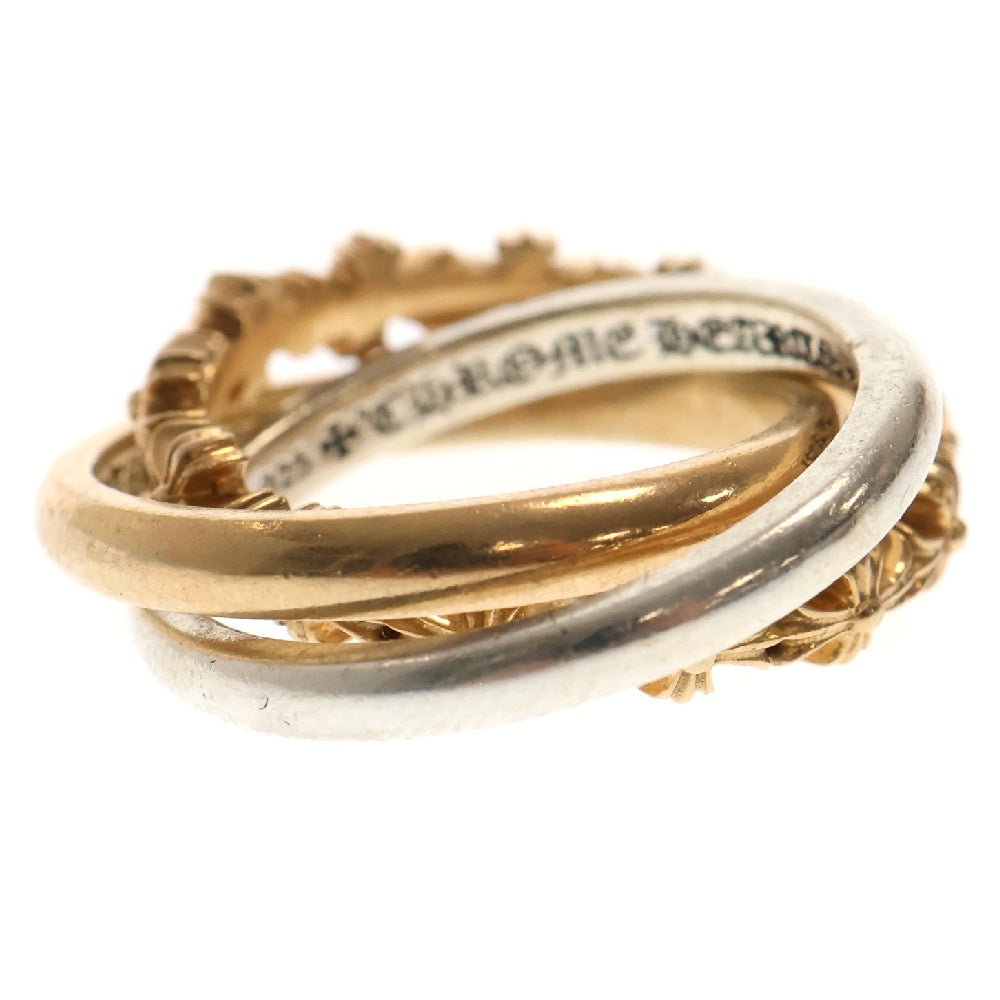 CHROME HEARTS(クロムハーツ) 22K TINY E CH PLUS BAND TRPL ゴールド シルバー コンビ3連リング 9.5号