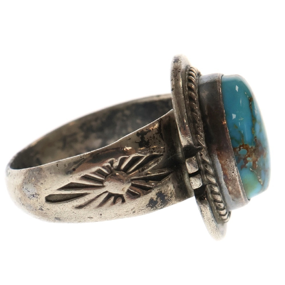 INDIAN JEWELRY(インディアンジュエリー) ナバホ族 Mike Perryマ イクペリーターコイズリング シルバー