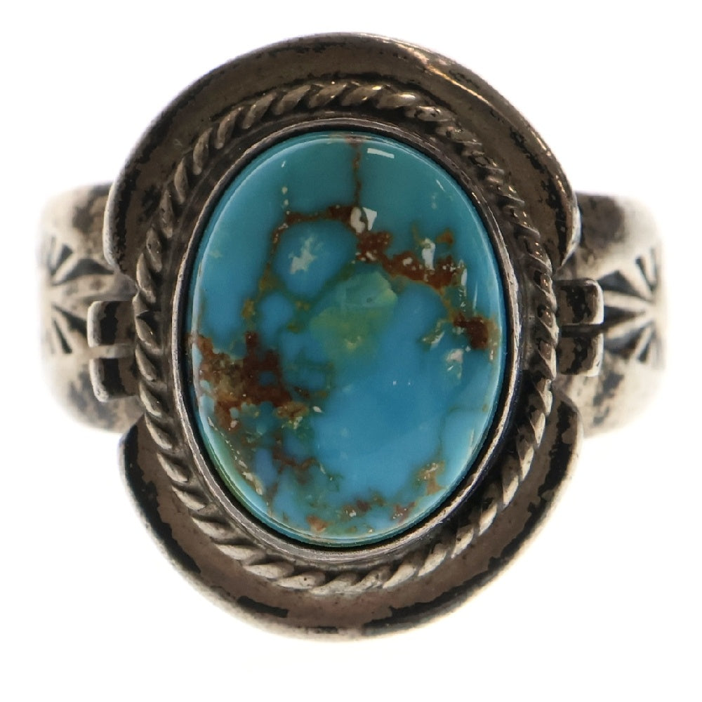 INDIAN JEWELRY(インディアンジュエリー) ナバホ族 Mike Perryマ イクペリーターコイズリング シルバー
