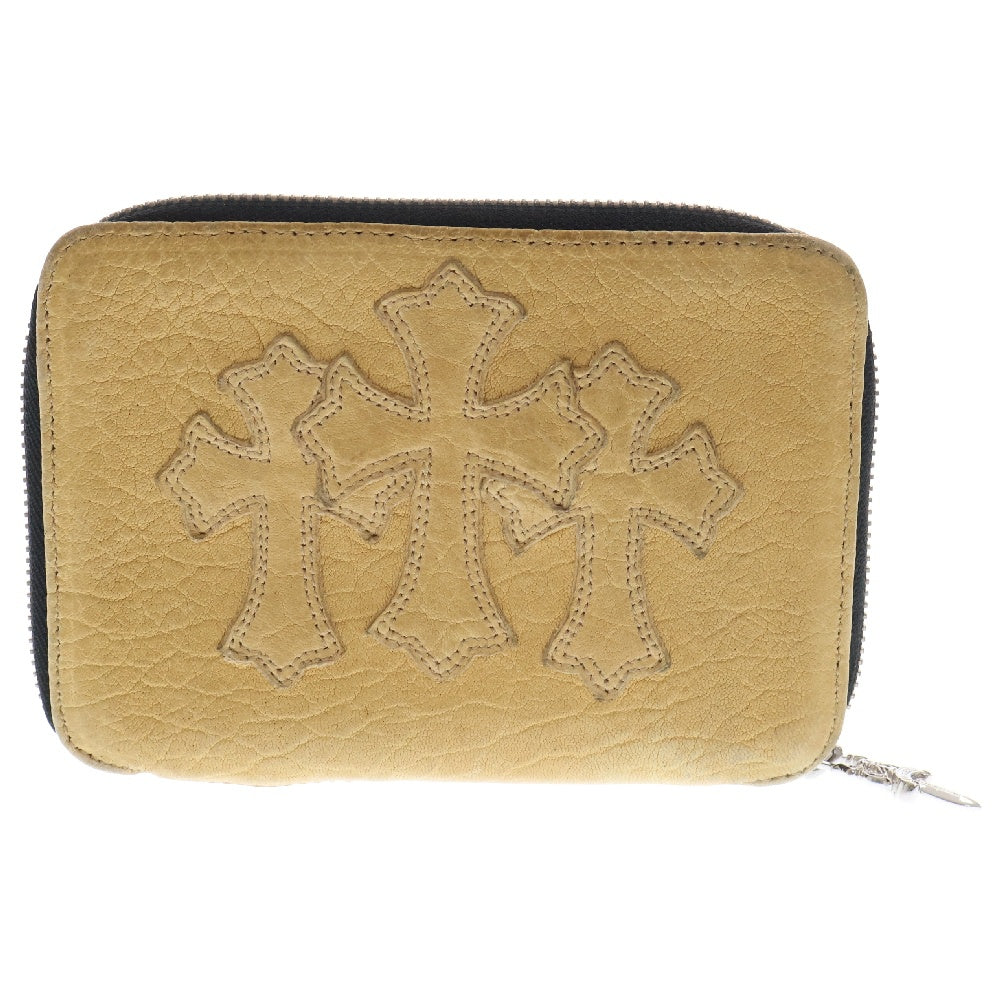 CHROME HEARTS(クロムハーツ) BANK ROBBER バンクローバー セメタリーパッチラウンドジップ レザーウォレット 財布 ベージュ