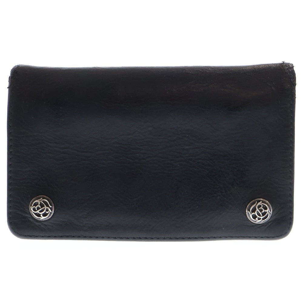 CHROME HEARTS(クロムハーツ) 1ZIP 1ジップ フローラルボタン レザーウォレット 財布 ブラック BCA362
