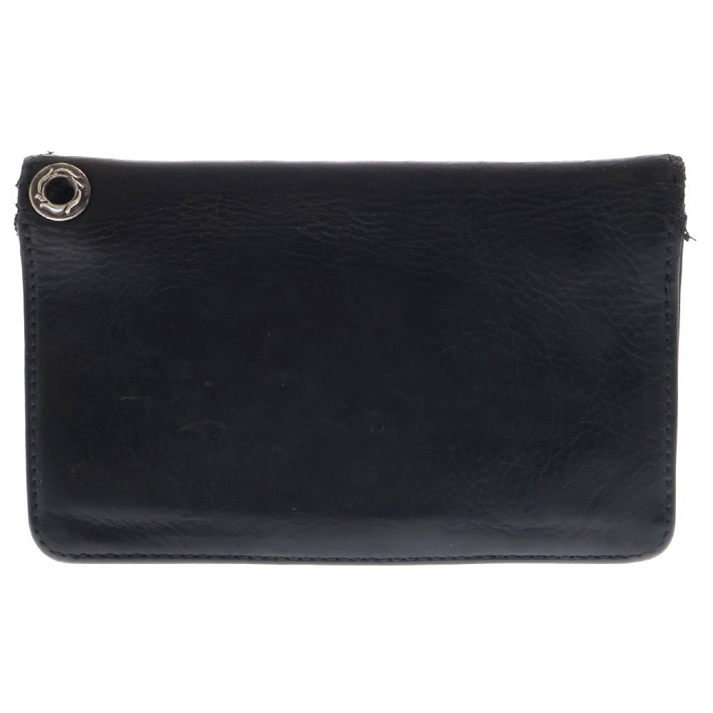 CHROME HEARTS(クロムハーツ) 1ZIP 1ジップ フローラルボタン レザーウォレット 財布 ブラック BCA362