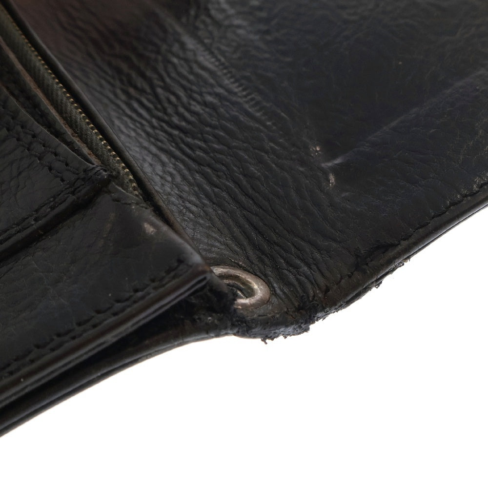 CHROME HEARTS(クロムハーツ) 1ZIP 1ジップ フローラルボタン レザーウォレット 財布 ブラック BCA362