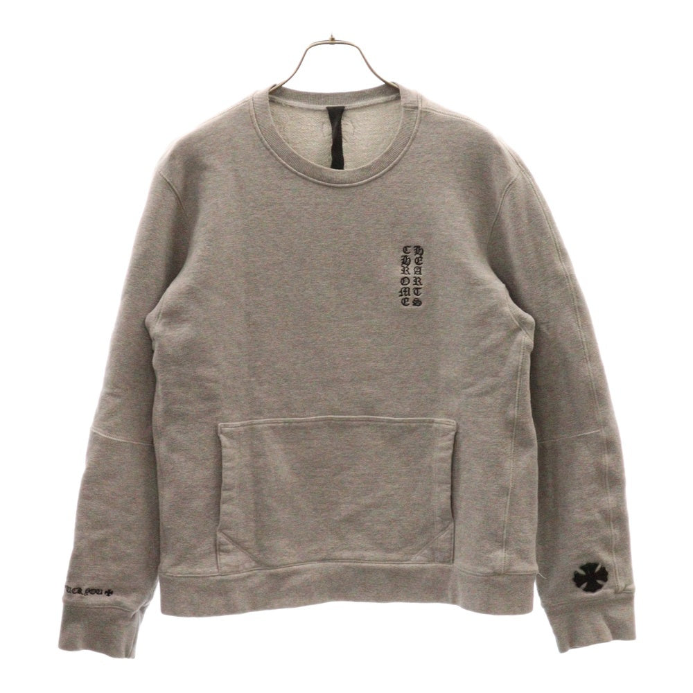 CHROME HEARTS(クロムハーツ) YNOT CHプラスパッチ装飾スウェットトレーナー グレー