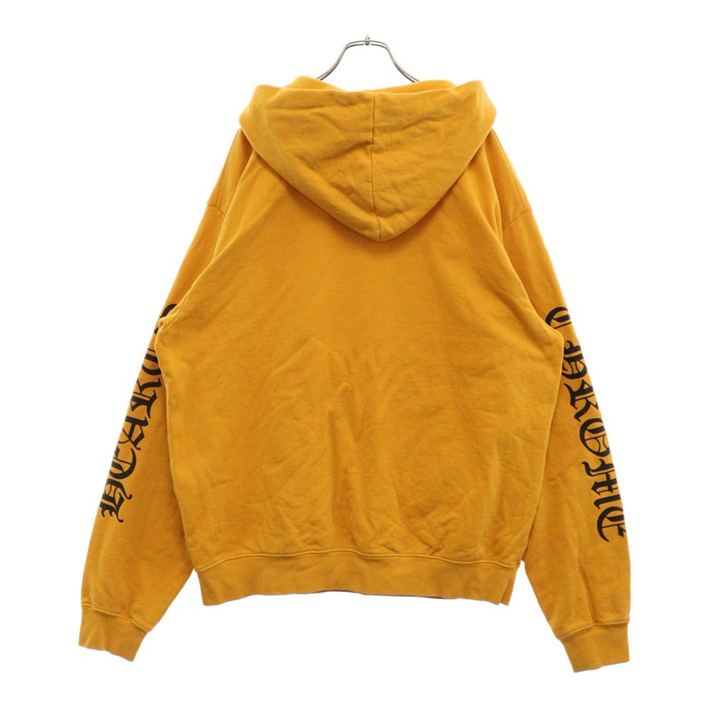 CHROME HEARTS(クロムハーツ) SWTSHRT PLVR スリーブロゴプリントプルオーバーパーカー マスタード