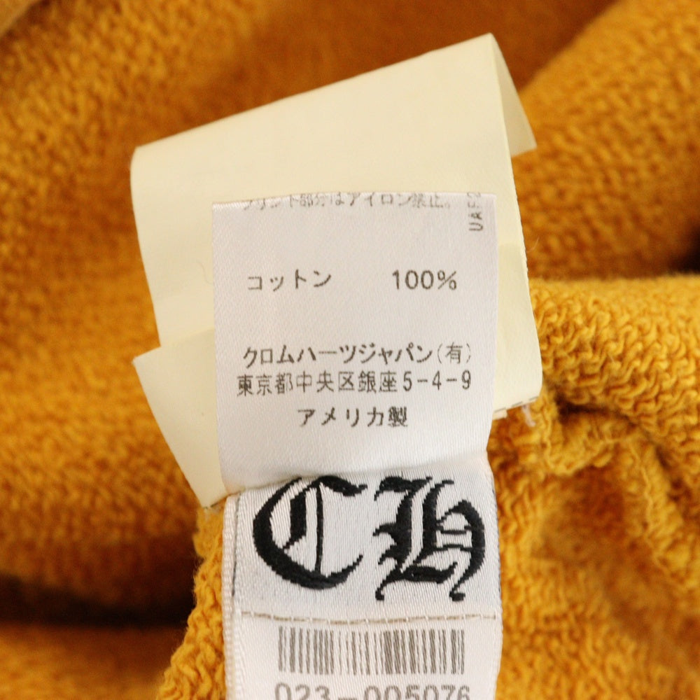CHROME HEARTS(クロムハーツ) SWTSHRT PLVR スリーブロゴプリントプルオーバーパーカー マスタード