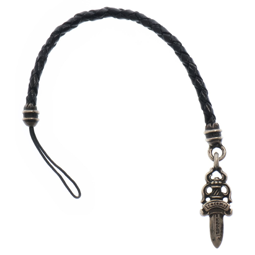 CHROME HEARTS(クロムハーツ) フォンストラップ ダガーチャーム付きレザー携帯ストラップ