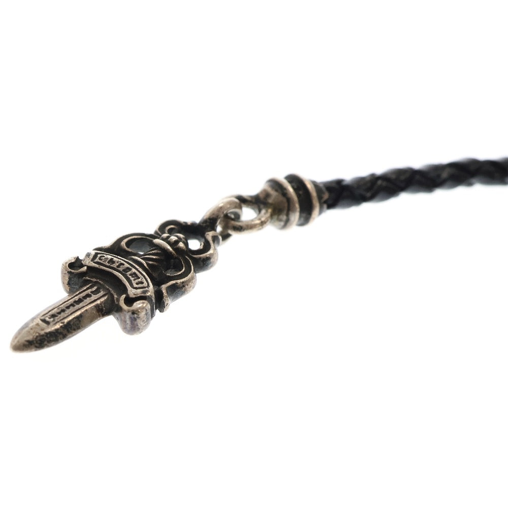 CHROME HEARTS(クロムハーツ) フォンストラップ ダガーチャーム付きレザー携帯ストラップ