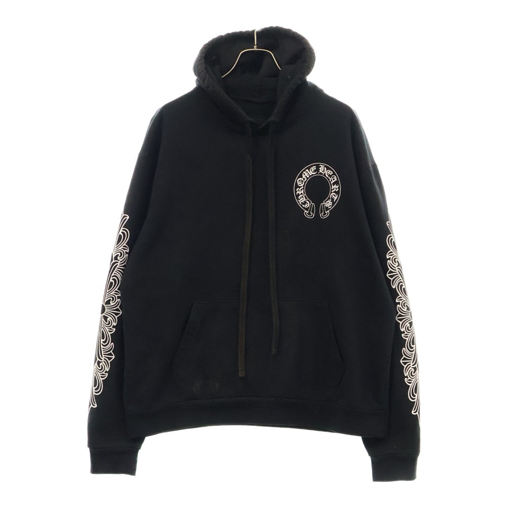 CHROME HEARTS(クロムハーツ) SWTSHRT PLVR プルオーバーパーカー 袖フローラルバックホースシュープリントパーカー