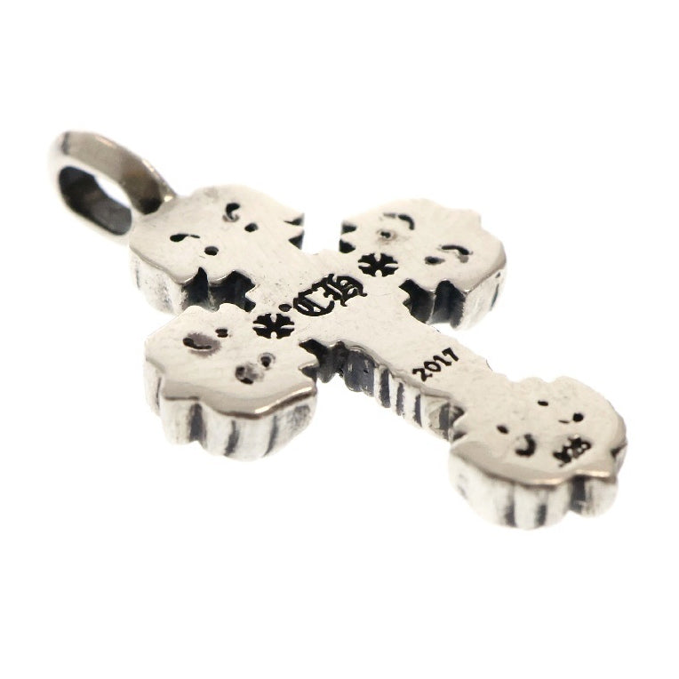 CHROME HEARTS(クロムハーツ) CHARM FILIGREE TINY P DMND タイニーフィリグリー PAVEダイヤ シルバーネックレストップ