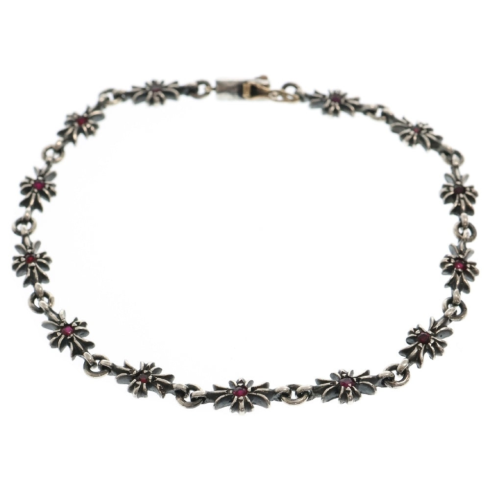 CHROME HEARTS(クロムハーツ) TNY E CH PLS RUBY タイニーECHプラス PAVEルビー シルバーブレスレット 13LINK