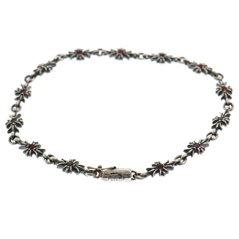 CHROME HEARTS(クロムハーツ) TNY E CH PLS RUBY タイニーECHプラス PAVEルビー シルバーブレスレット 13LINK