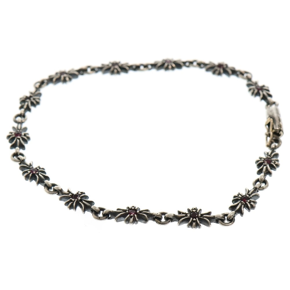 CHROME HEARTS(クロムハーツ) TNY E CH PLS RUBY タイニーECHプラス PAVEルビー シルバーブレスレット 13LINK