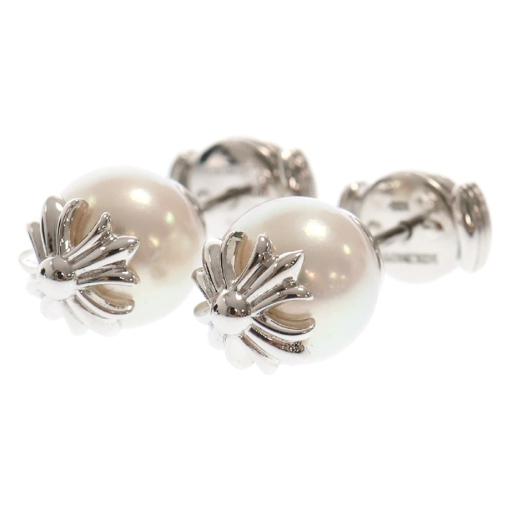 CHROME HEARTS(クロムハーツ) ×MIKIMOTO K18WG ミキモト CHプラスパールピアス ホワイトゴールド