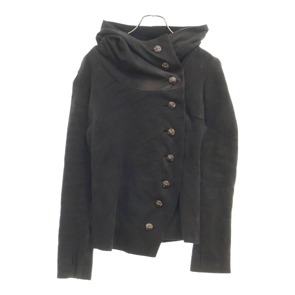 CHROME HEARTS(クロムハーツ) 裏地カシミヤクロスボールボタンレザー変形パーカー ジャケット レディース