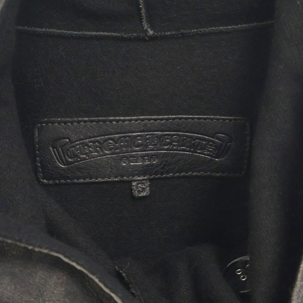 CHROME HEARTS(クロムハーツ) 裏地カシミヤクロスボールボタンレザー変形パーカー ジャケット レディース