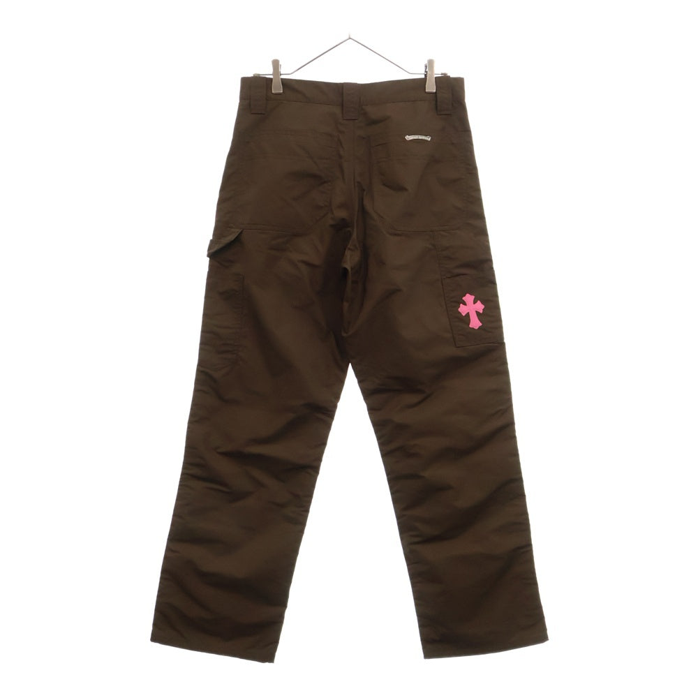 CHROME HEARTS(クロムハーツ) CARPENTER DOUBLE KNEE クロスパッチ付きレザー切替ナイロンカーペンターロングパンツ
