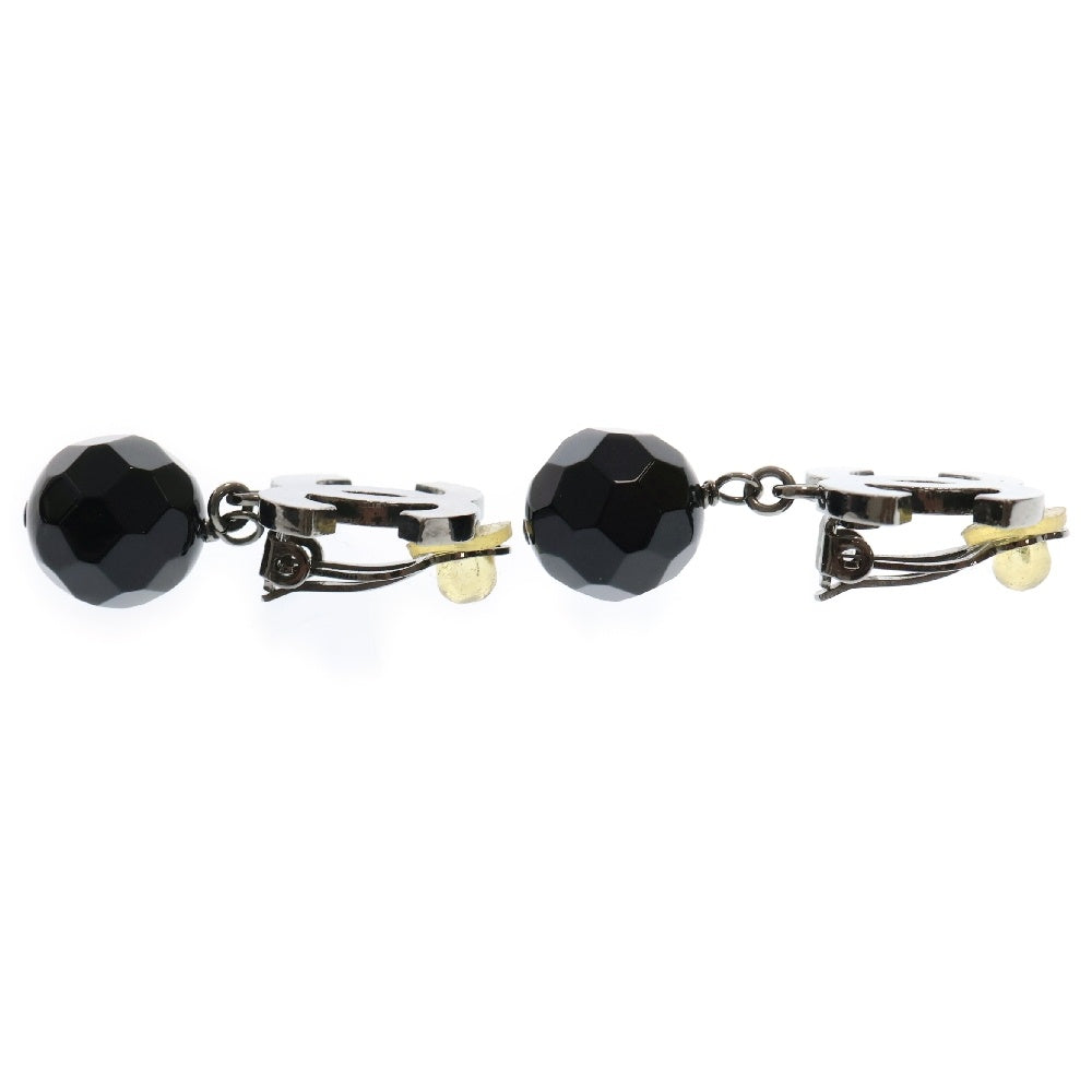 CHANEL(シャネル) 11V メタルココマーク×カラーストーン ドロップイヤリングシルバー/ブラック