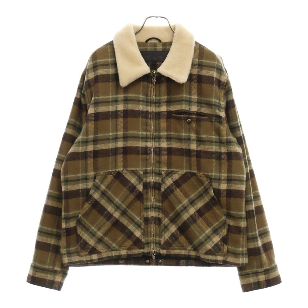 CHROME HEARTS(クロムハーツ) U BLACK SHEEP PLD ジップアップムートンチェック柄ブルゾン ジャケット