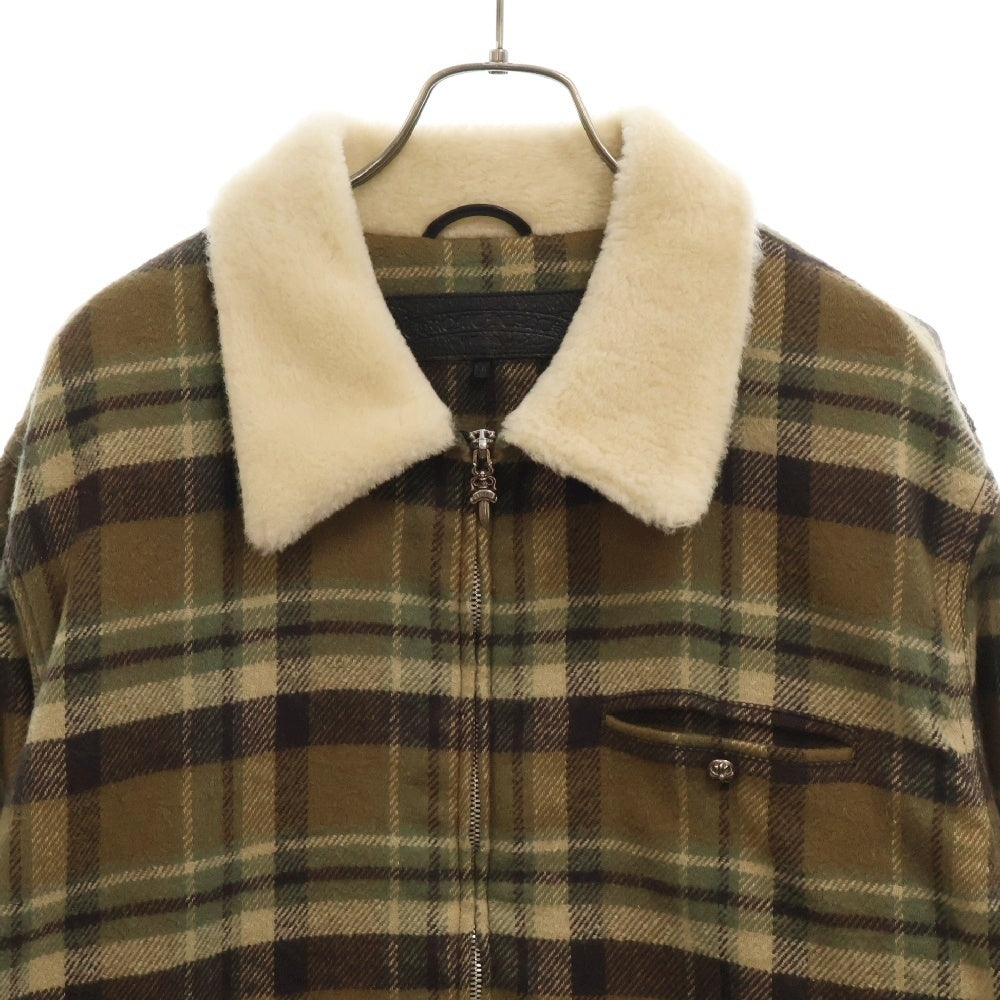 CHROME HEARTS(クロムハーツ) U BLACK SHEEP PLD ジップアップムートンチェック柄ブルゾン ジャケット