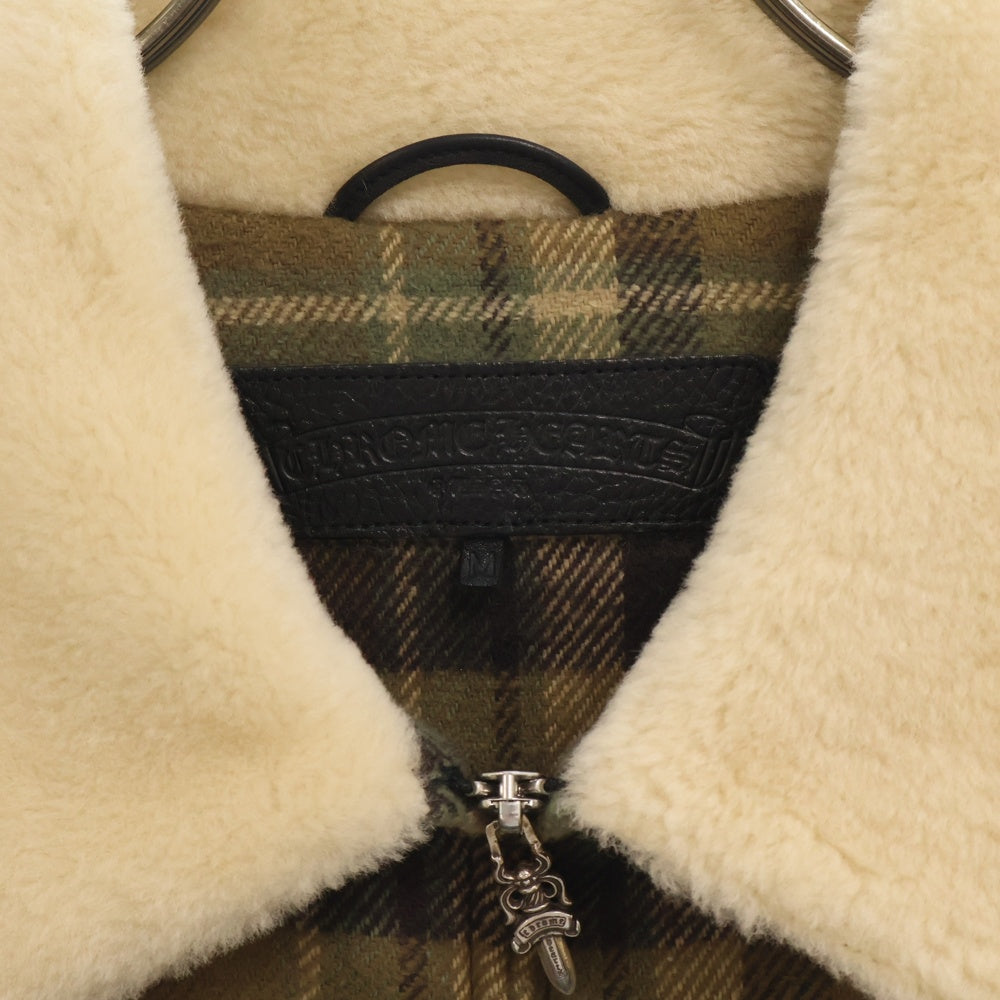 CHROME HEARTS(クロムハーツ) U BLACK SHEEP PLD ジップアップムートンチェック柄ブルゾン ジャケット
