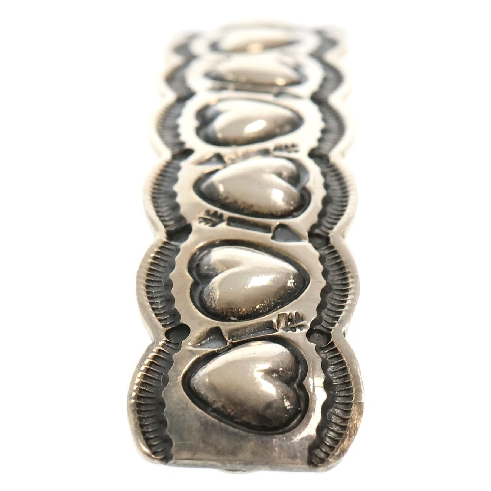 INDIAN JEWELRY(インディアンジュエリー) ナバホ族 Sunshine Reeves ( サンシャイン・リーブス ) 作 ハート リポウズ 矢 アロー スタンプ バレッタ