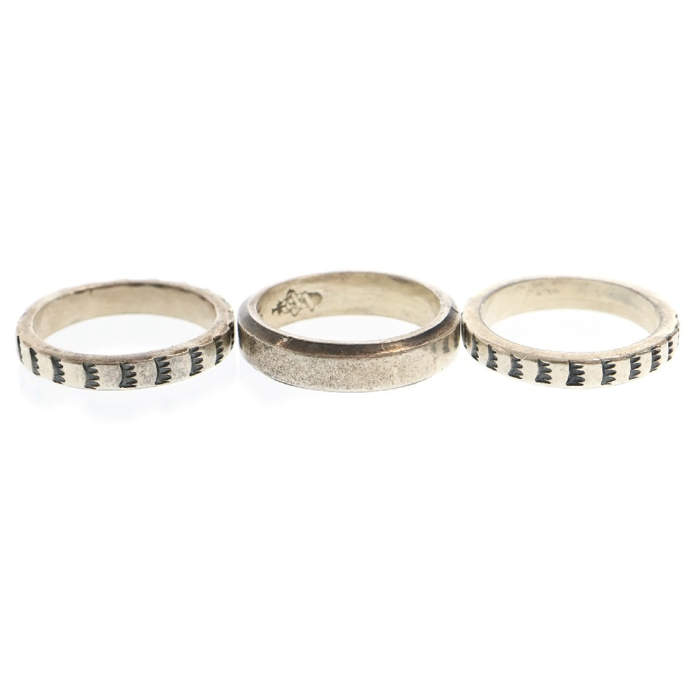 INDIAN JEWELRY(インディアンジュエリー) NAVAJO Stanley Parker ナバホ族 スタンレイ・パーカー SV3連リング シルバー