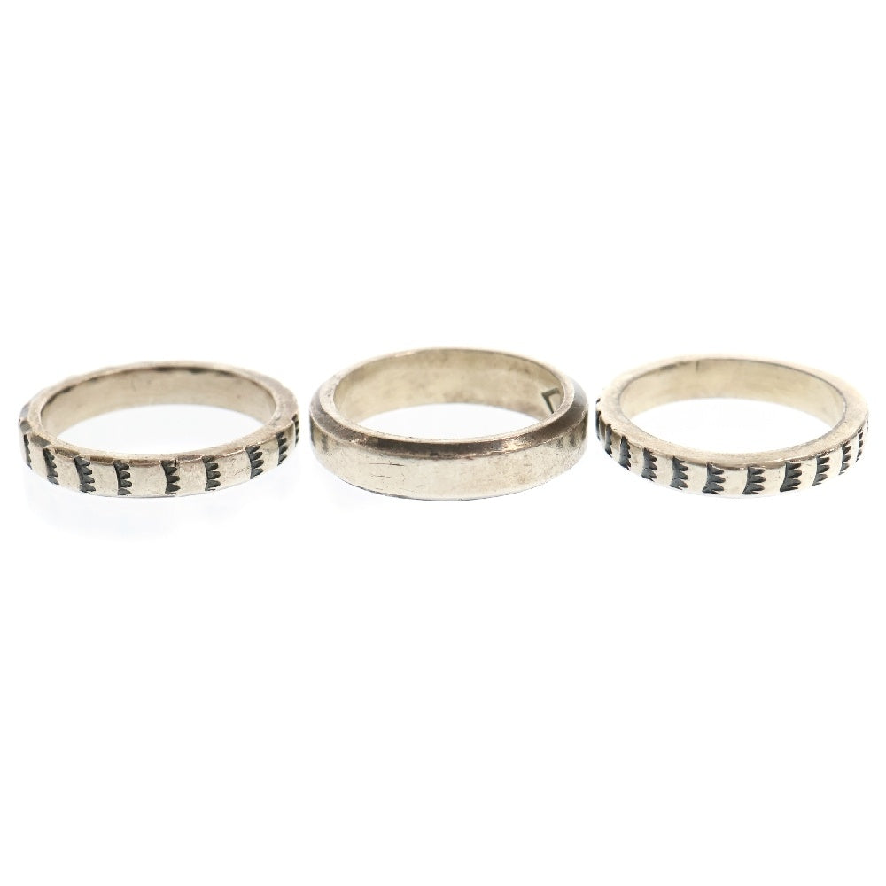 INDIAN JEWELRY(インディアンジュエリー) NAVAJO Stanley Parker ナバホ族 スタンレイ・パーカー SV3連リング シルバー