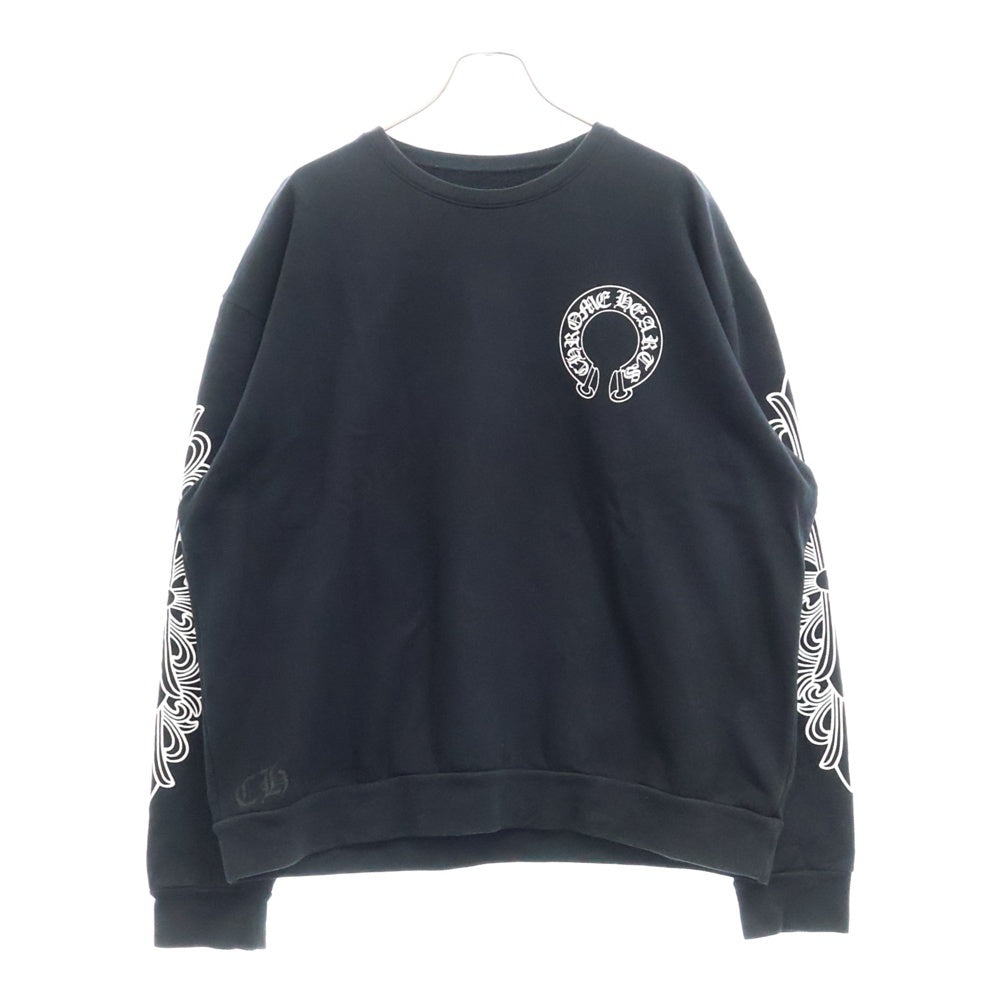 CHROME HEARTS(クロムハーツ) SWTSHRT PLVR バックホースシュー袖フローラルプリントスウェット