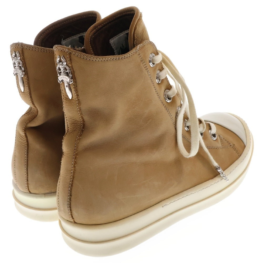 CHROME HEARTS(クロムハーツ) ×リックオウエンス Rick Owens RAMONES ラモーンズ シルバー装飾レザーハイカットスニーカー