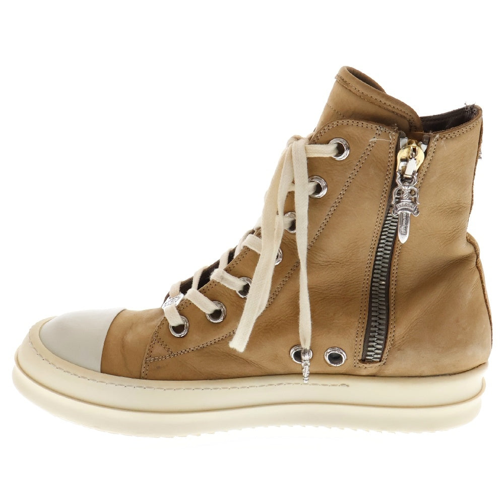 CHROME HEARTS(クロムハーツ) ×リックオウエンス Rick Owens RAMONES ラモーンズ シルバー装飾レザーハイカットスニーカー