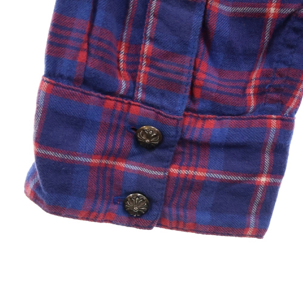 CHROME HEARTS(クロムハーツ) LOOSEENDS LS CHECK ルーズエンド スターパッチ クロスボールボタン長袖チェックシャツ