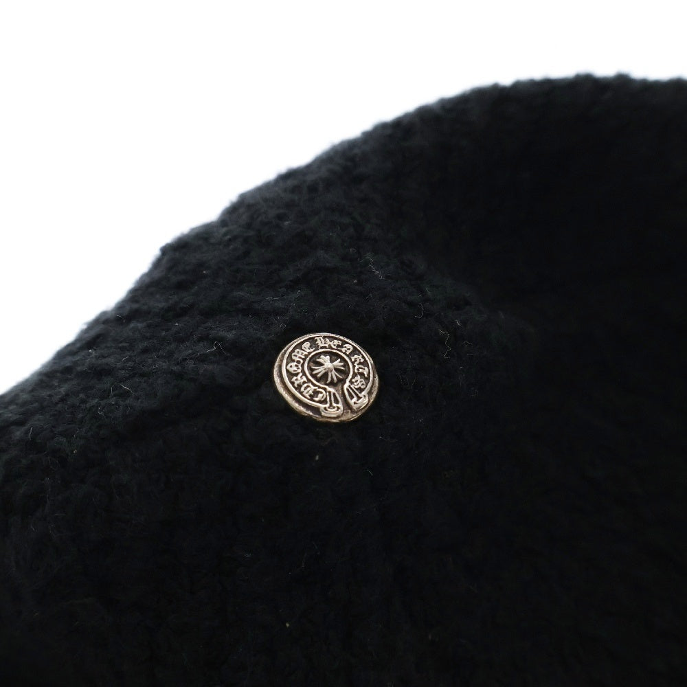 CHROME HEARTS(クロムハーツ) BADDA BING ハラコクロスパッチ付きビーニー ニットキャップ 帽子