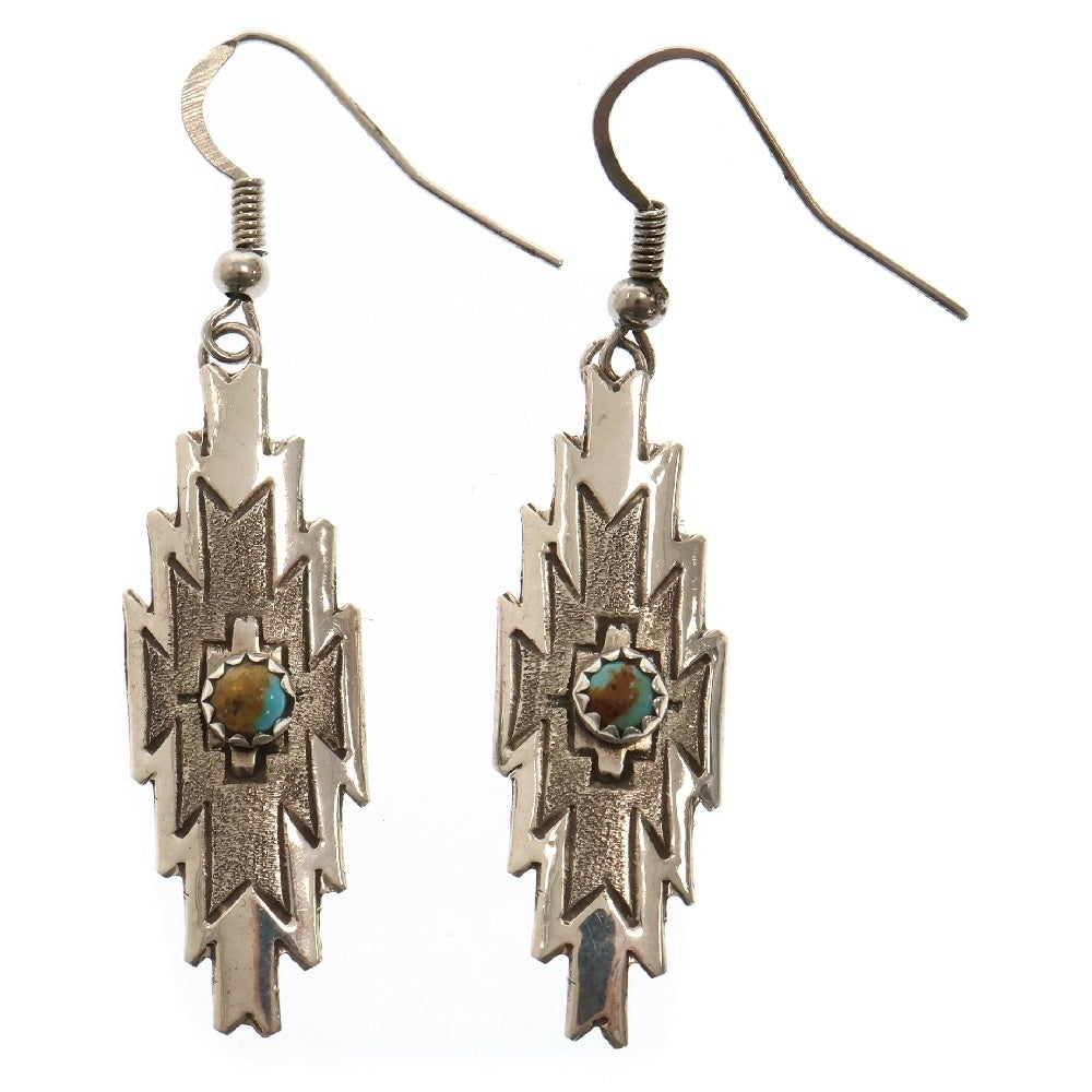 INDIAN JEWELRY(インディアンジュエリー) ナバホ族 ターコイズ付きピアス シルバー