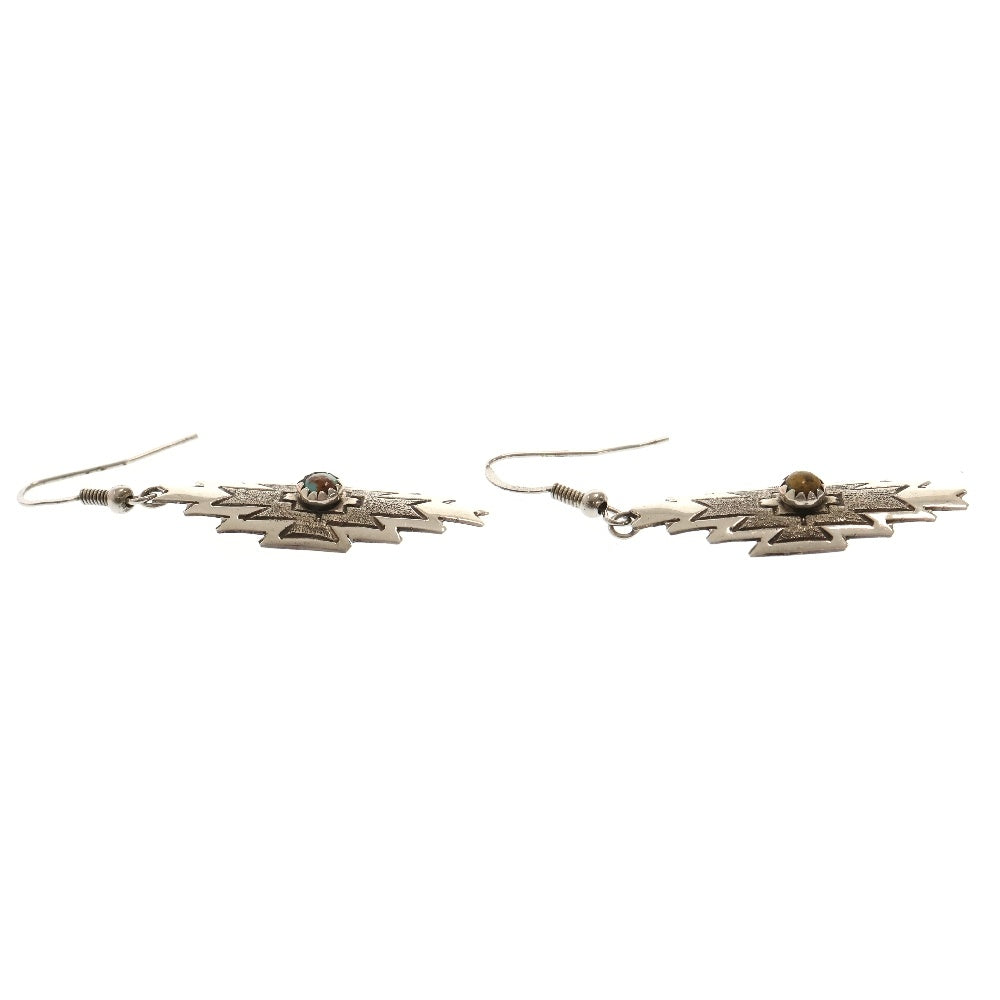 INDIAN JEWELRY(インディアンジュエリー) ナバホ族 ターコイズ付きピアス シルバー
