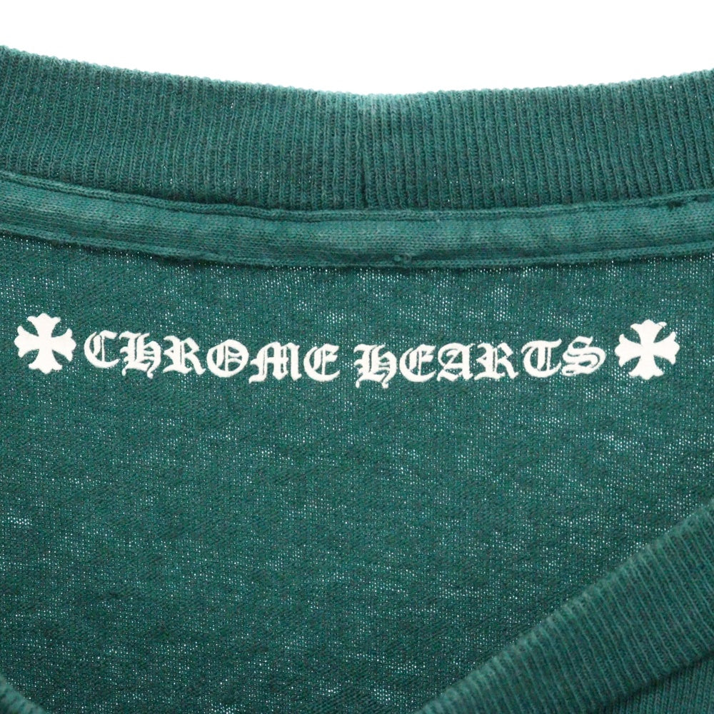 CHROME HEARTS(クロムハーツ) CH CRS ARM LOGO TEE ホースシュー ロゴプリント 長袖Tシャツ カットソー グリーン