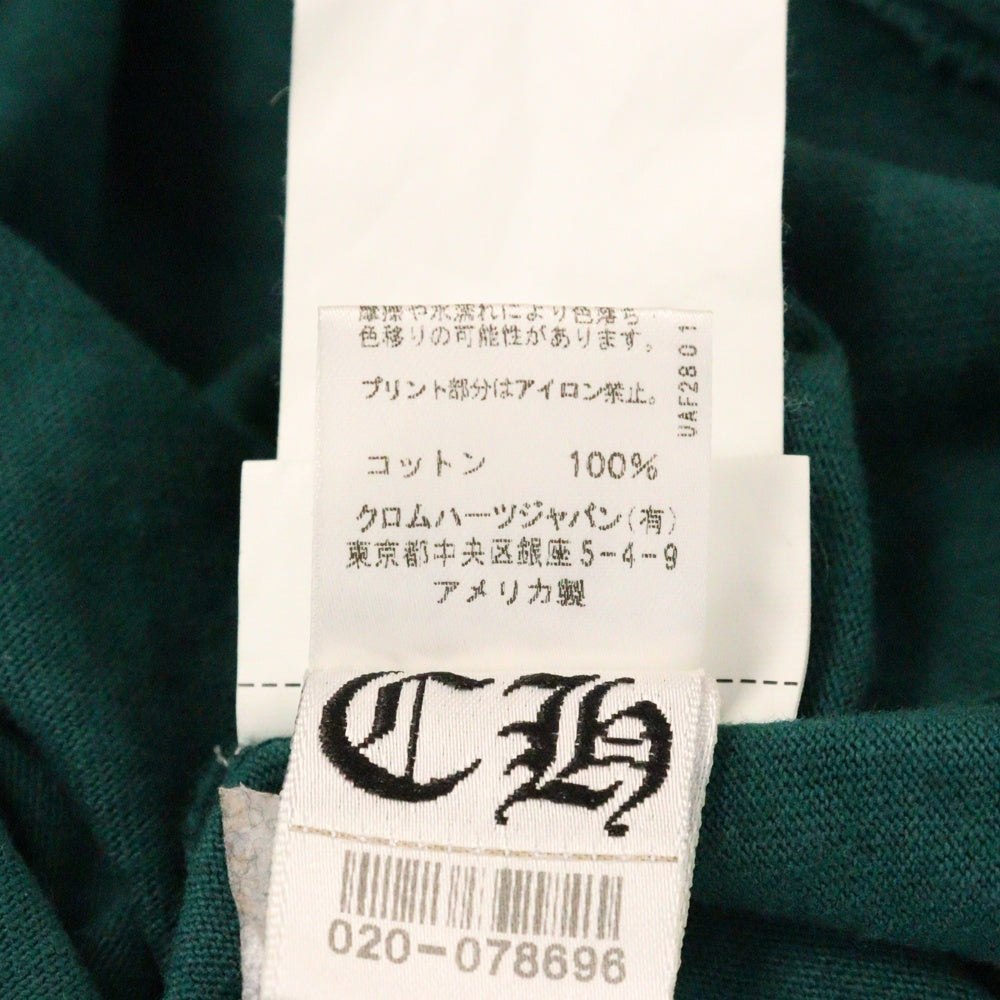CHROME HEARTS(クロムハーツ) CH CRS ARM LOGO TEE ホースシュー ロゴプリント 長袖Tシャツ カットソー グリーン