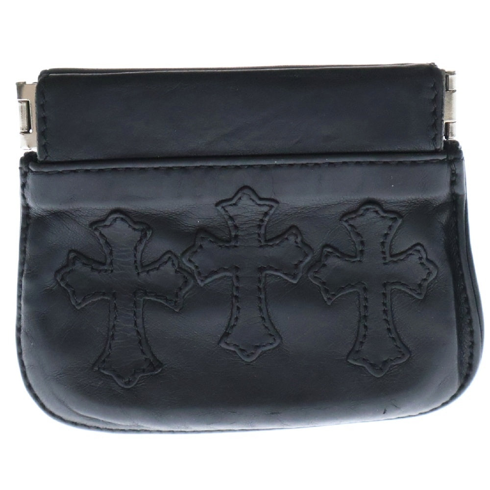 CHROME HEARTS(クロムハーツ) SNAP BACK COIN PURSE スナップバックコインパース セメタリークロスパッチ コインケース ブラック