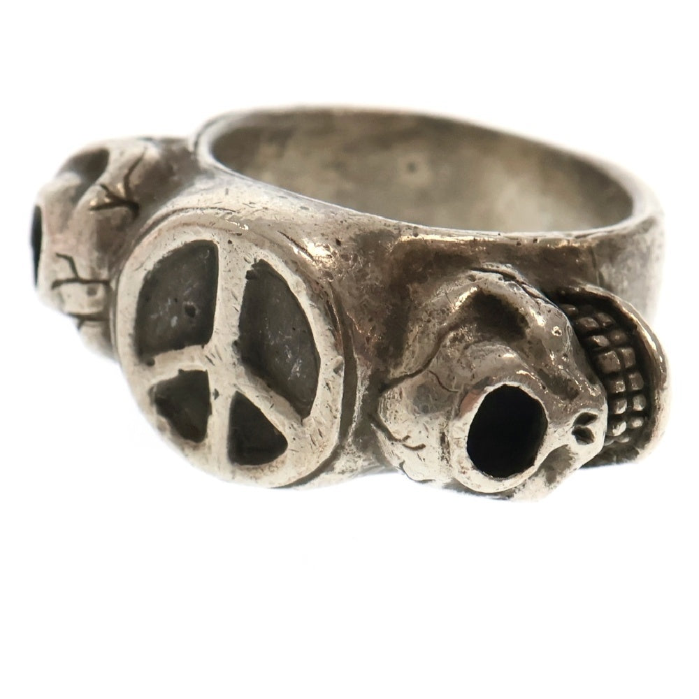 STOP LIGHT(ストップライト) K18メタル付きPeace Ring ピースリング シルバーゴールド
