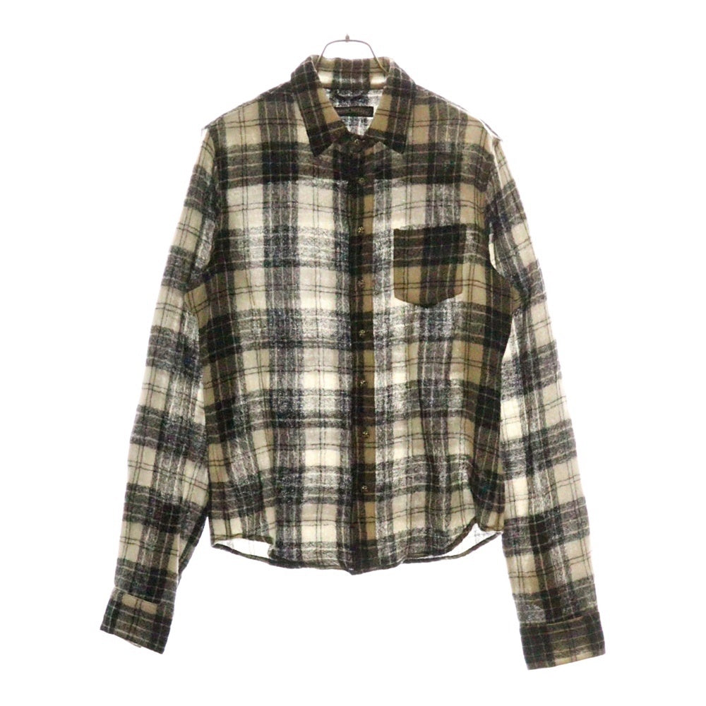 CHROME HEARTS(クロムハーツ) BSフレアボタン 袖フレアパッチウール長袖チャックシャツ