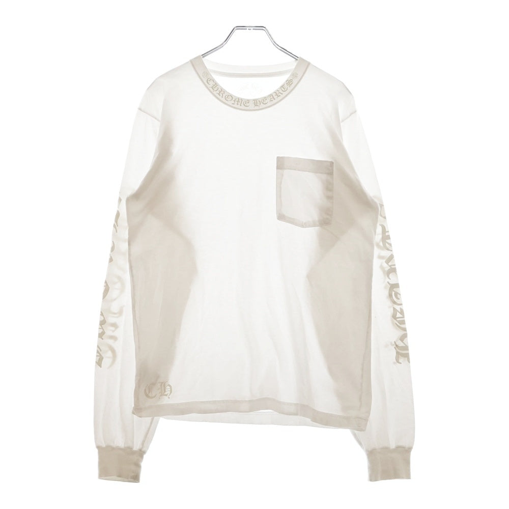 CHROME HEARTS(クロムハーツ) CH T-Shirt ネックロゴプリント半袖Tシャツ カットソー ホワイト