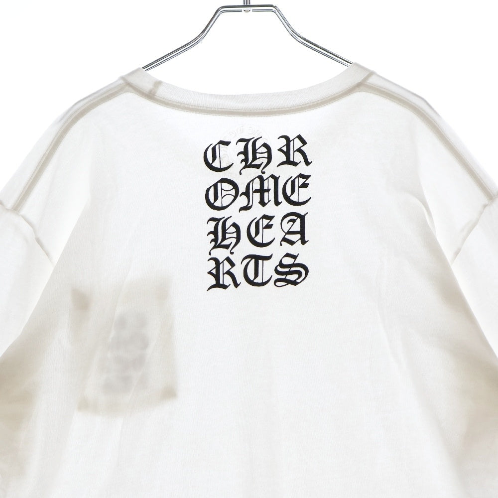 CHROME HEARTS(クロムハーツ) Vertical Logo Tee ヴァーティカルロゴ Tシャツ 胸ポケットロゴ バックロゴ 半袖カットソー ホワイトブラック