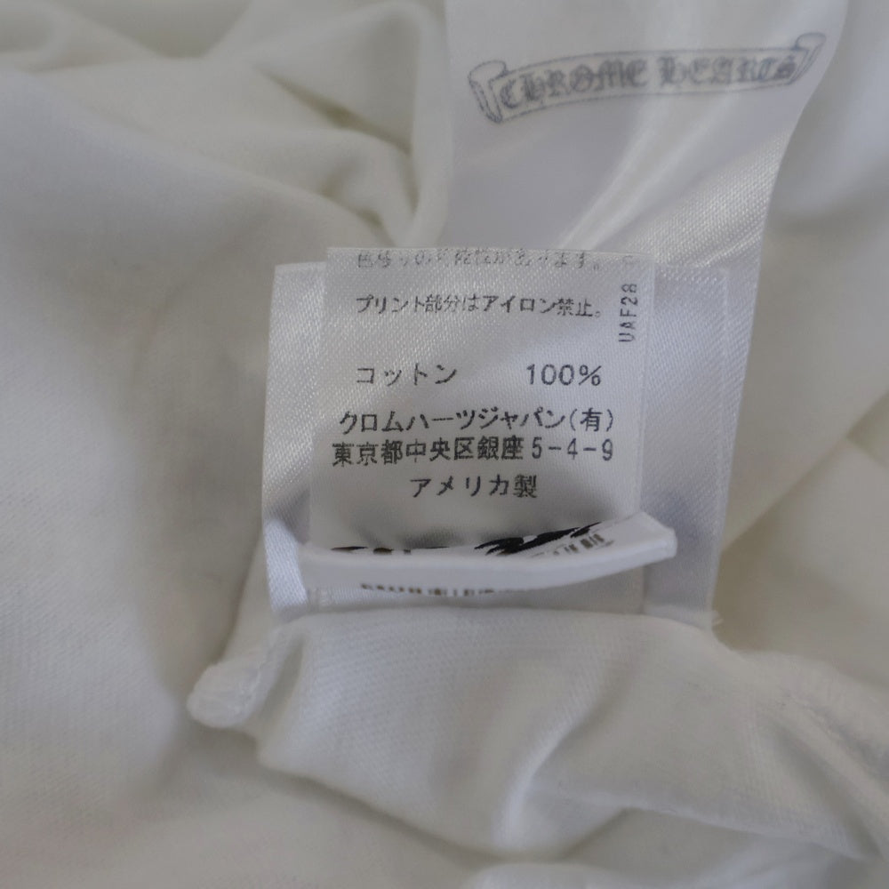 CHROME HEARTS(クロムハーツ) Vertical Logo Tee ヴァーティカルロゴ Tシャツ 胸ポケットロゴ バックロゴ 半袖カットソー ホワイトブラック