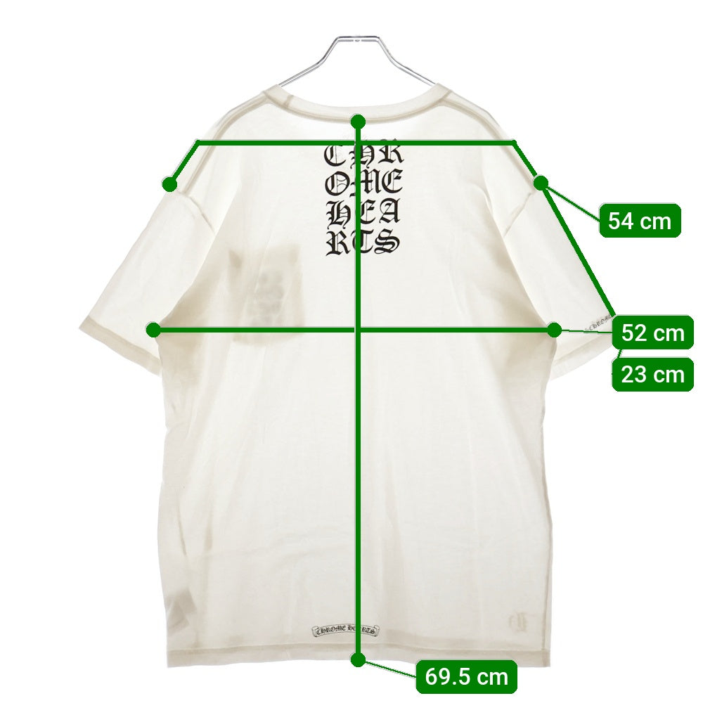 CHROME HEARTS(クロムハーツ) Vertical Logo Tee ヴァーティカルロゴ Tシャツ 胸ポケットロゴ バックロゴ 半袖カットソー ホワイトブラック