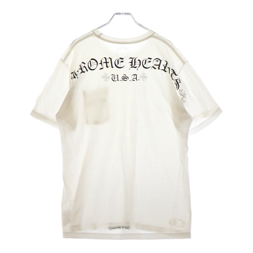 CHROME HEARTS(クロムハーツ) USA Logo S/S TEE スクロールロゴプリントクルーネック半袖Tシャツ ホワイト