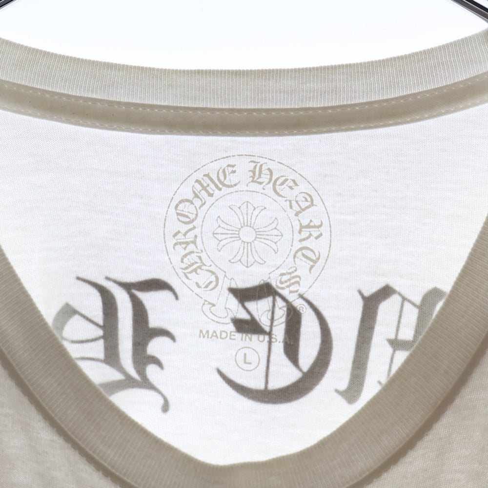 CHROME HEARTS(クロムハーツ) USA Logo S/S TEE スクロールロゴプリントクルーネック半袖Tシャツ ホワイト